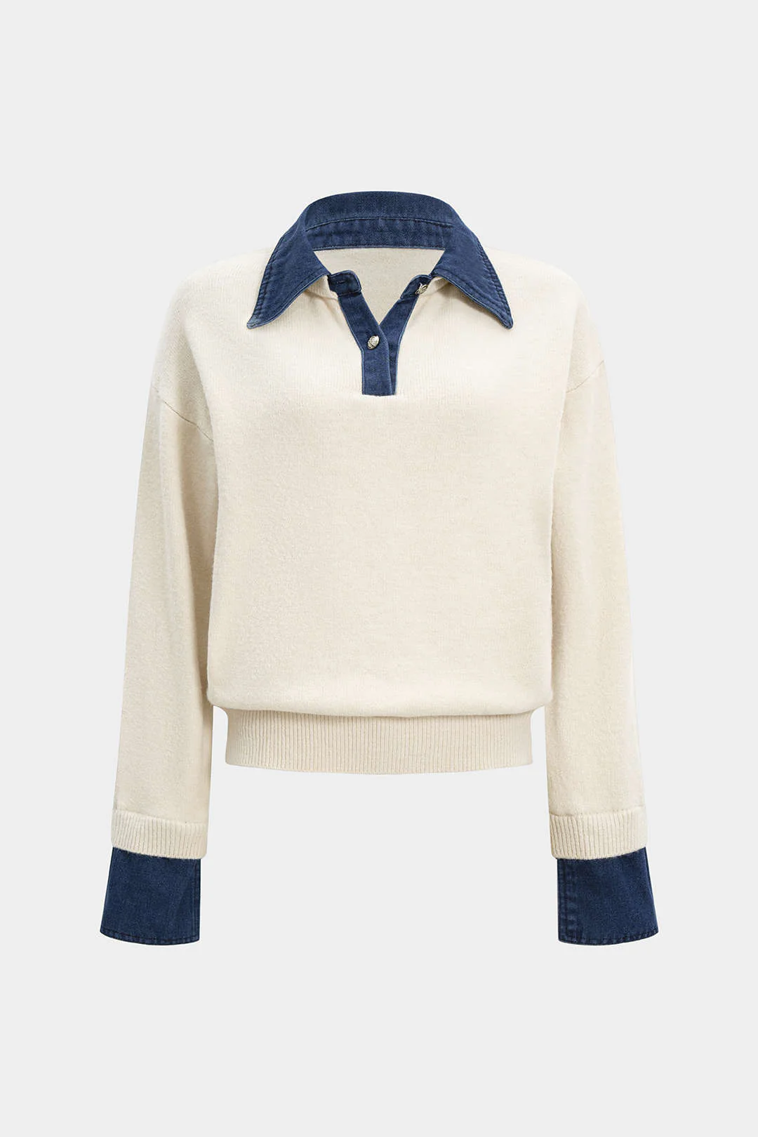 Sweater Patchwork Long-Sleeve Top - Image 2