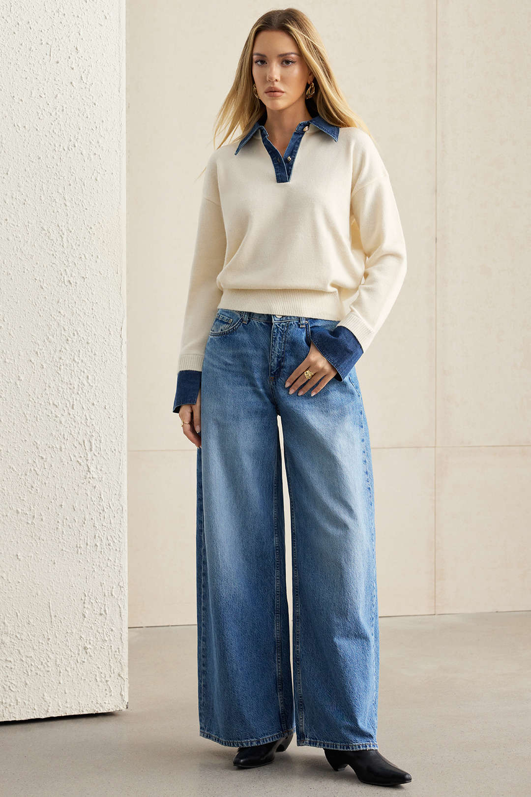 Sweater Patchwork Long-Sleeve Top - Image 7