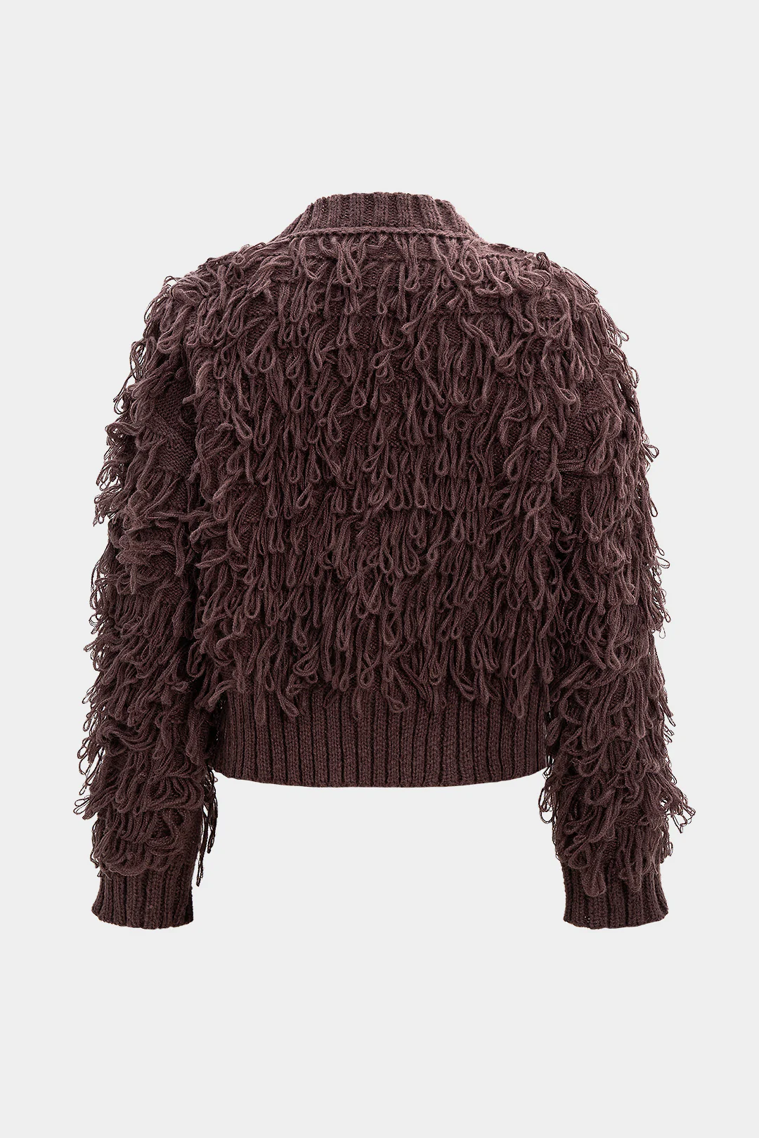 Knit Button Fringe Cardigan - Image 2