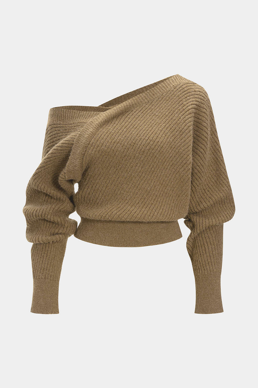 Knit Asymmetrical Ribbed Long-Sleeve Top - Image 12