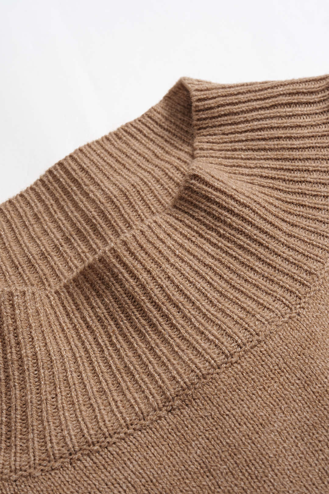 Knit Flower Embroidery High Collar Long-Sleeve Top - Image 5