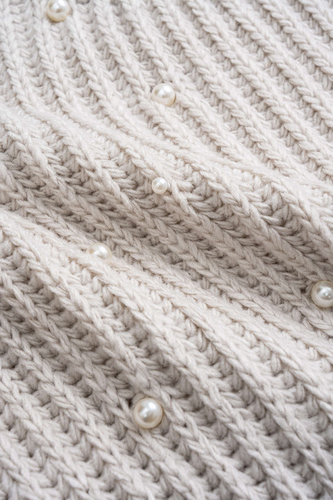 Knit Beaded Decor Round Neck Long-Sleeve Top - Image 5