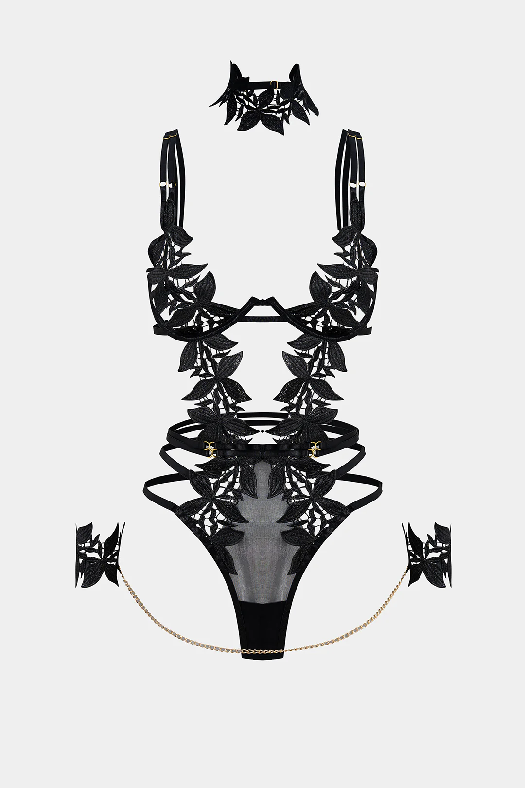 Embroidery Cut Out Lingerie Bodysuit - Image 5