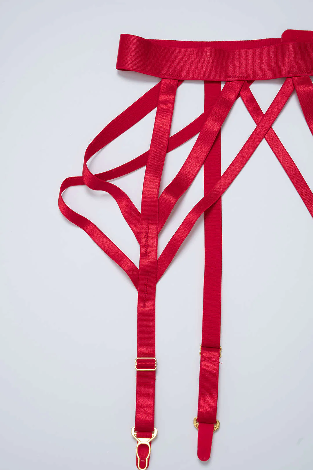 Sheer Mesh Embroidery Cut Out Lingerie Garter Set - Image 10