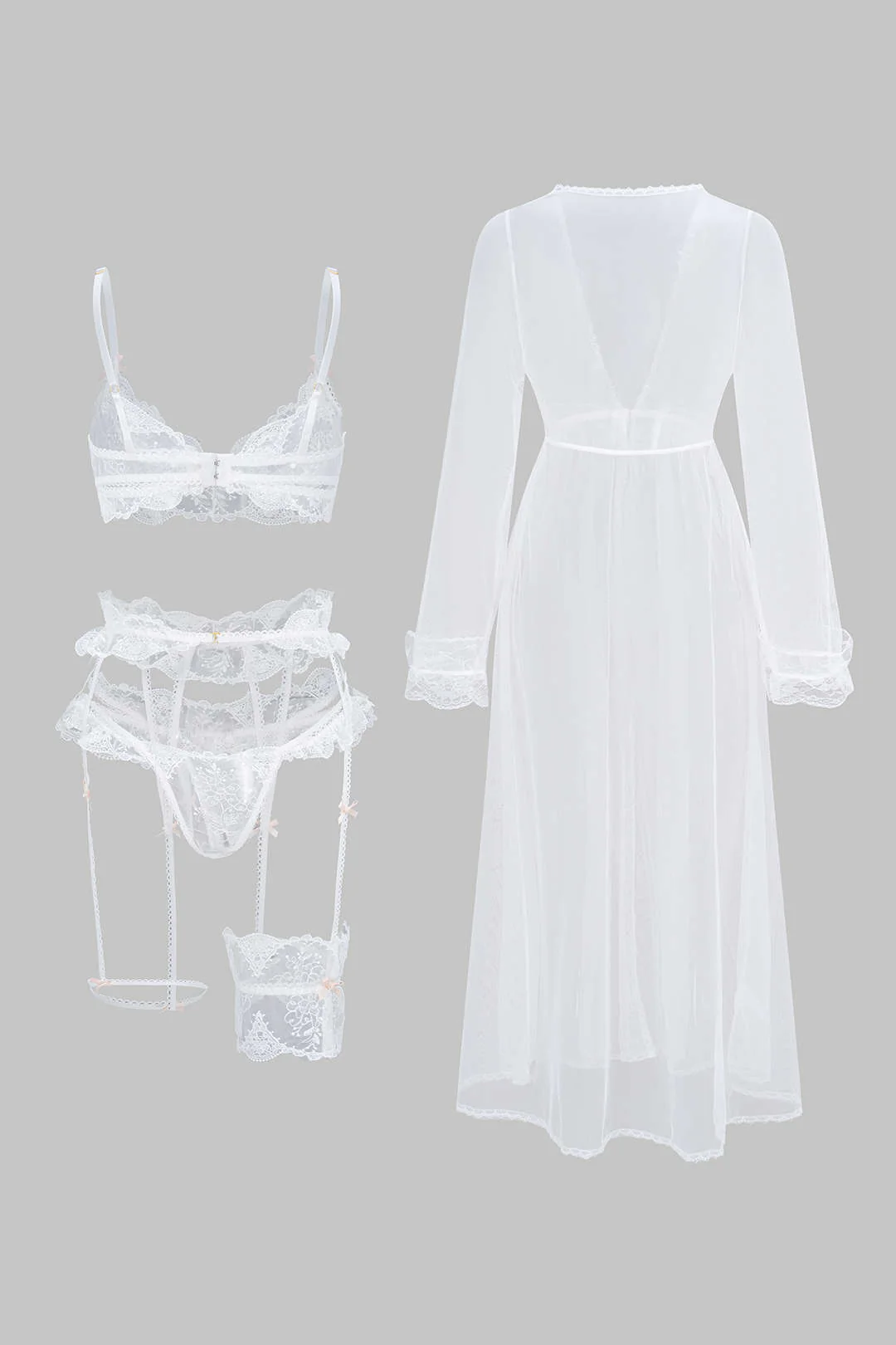 Lace Belted Slip Lingerie Garter Set - Image 7