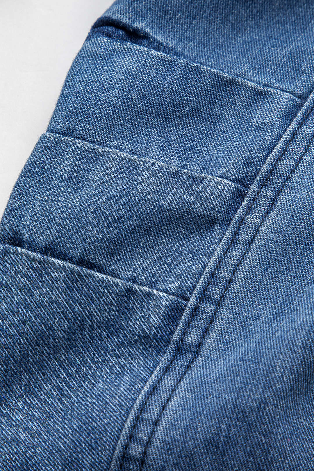Denim Patchwork Button Round Neck Pocket Outerwear - Image 6