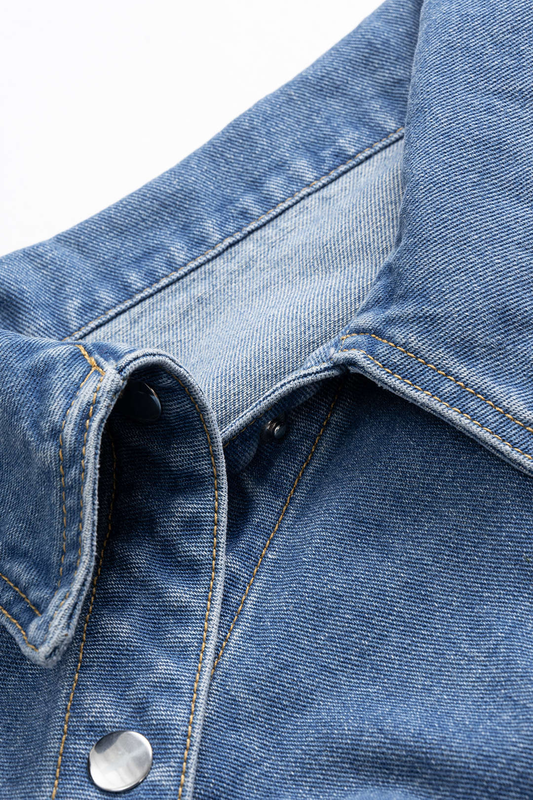 Denim  Asymmetrical Zipper Long-Sleeve Top - Image 3