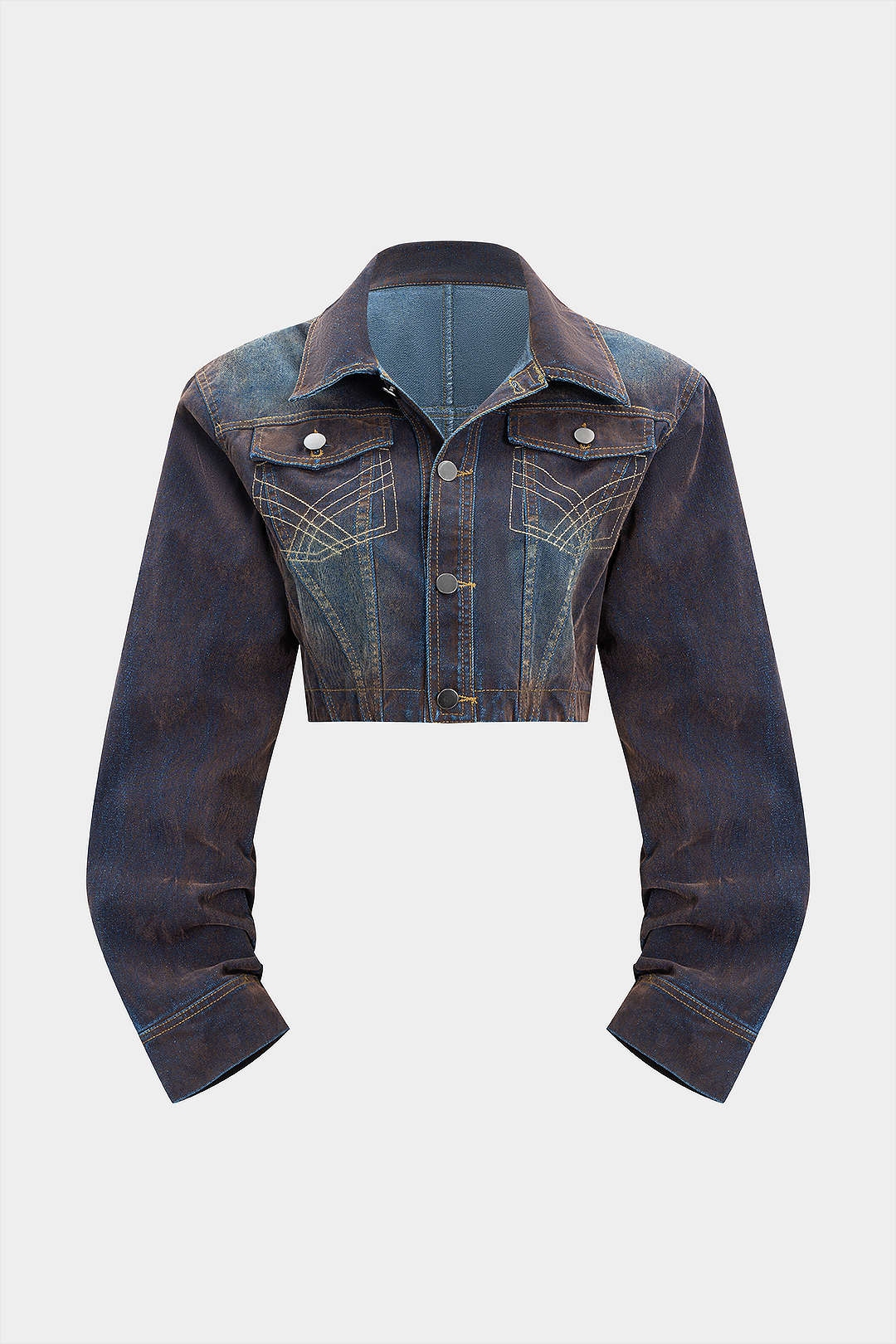 Denim Button Shoulder Pads Outerwear