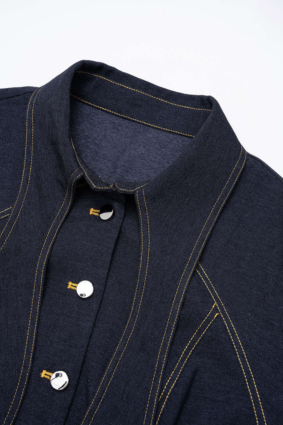 Denim Tie-Up Button Bodysuit - Image 4