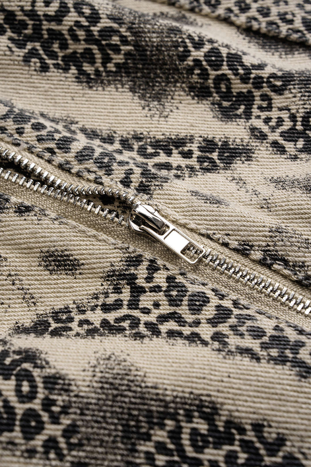 Leopard Print Denim Zipper Strapless Tube Top - Image 3