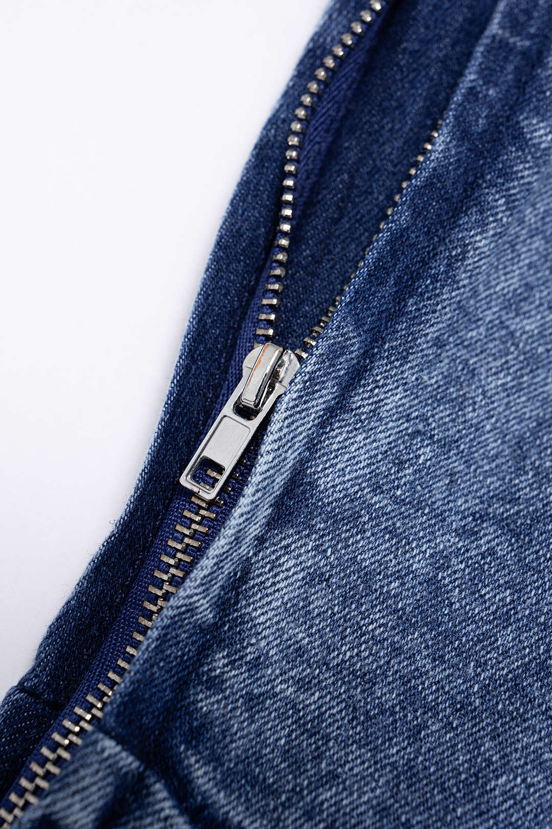 Denim One Shoulder Cut Out Asymmetrical Slit Zipper Dress - Image 3