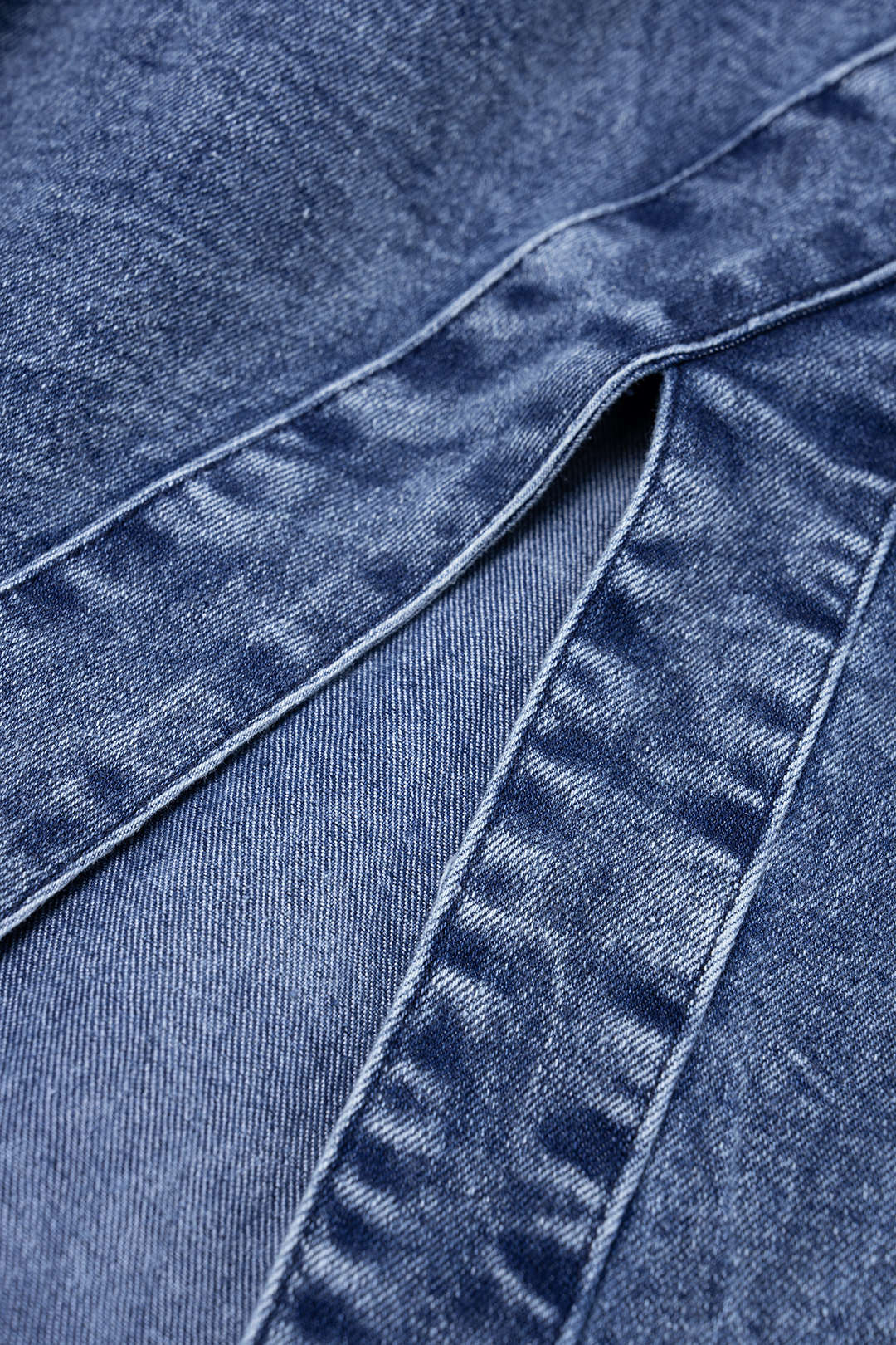 Denim One Shoulder Cut Out Asymmetrical Slit Zipper Dress - Image 5