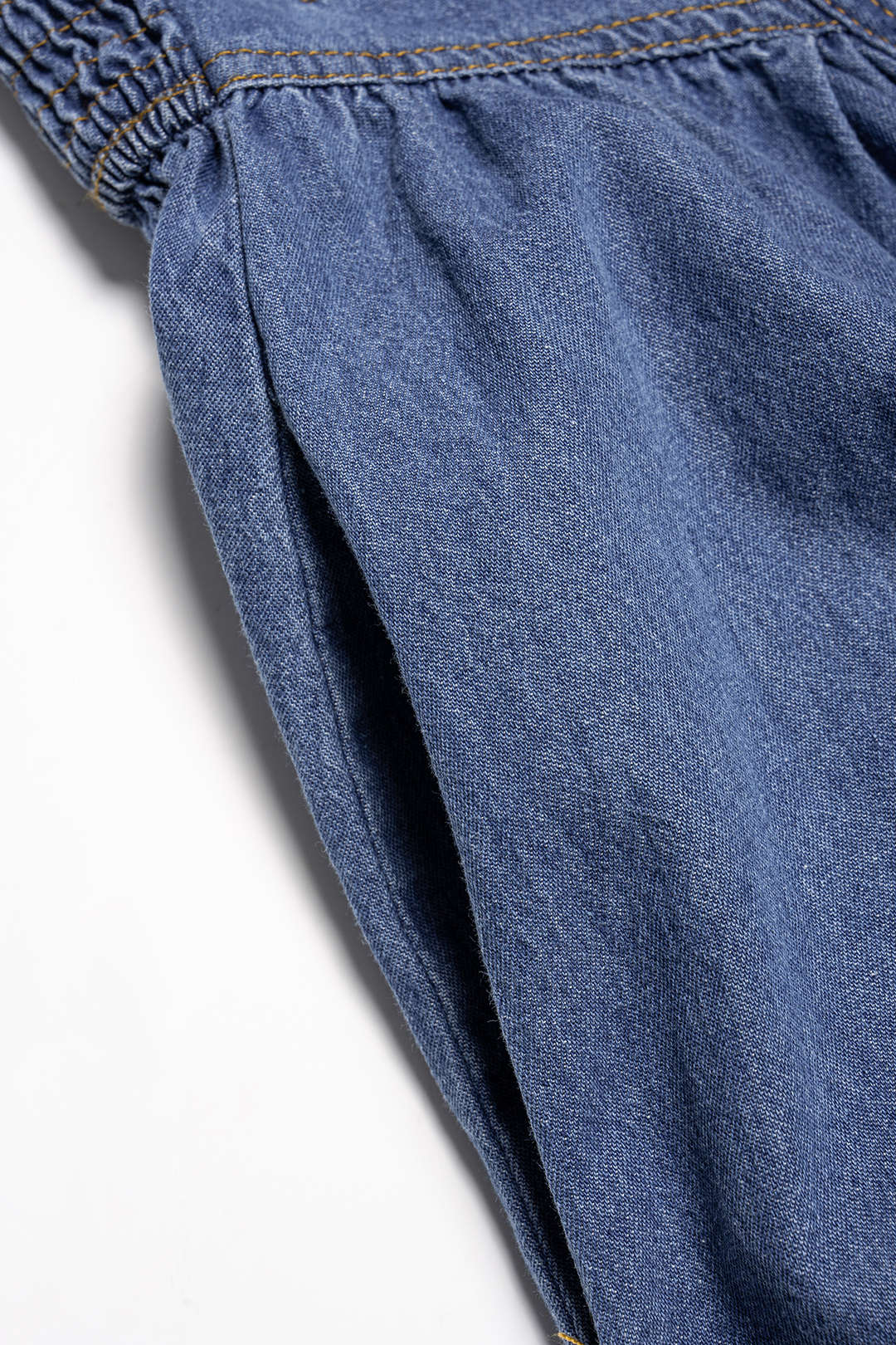 Denim Button Ruched Sleeveless Dress - Image 5