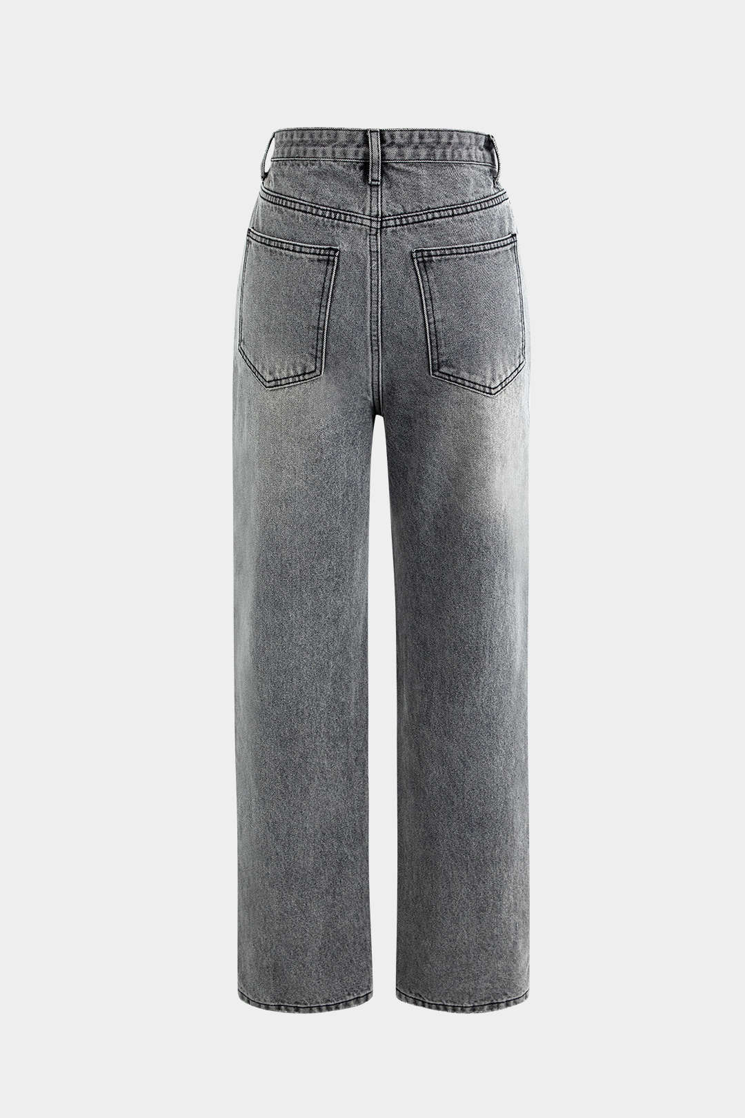 Asymmetric Waist Straight Leg Jeans - Image 6