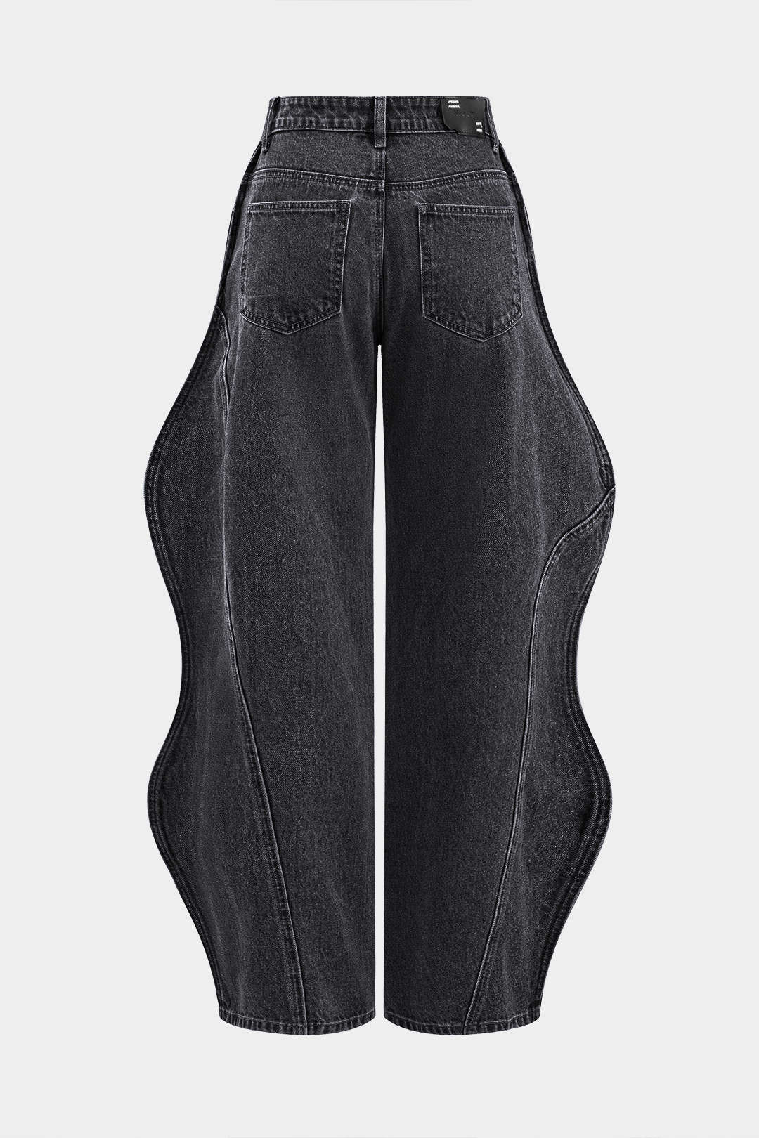 Wave Leg High Waist Barrel Jeans - Image 6
