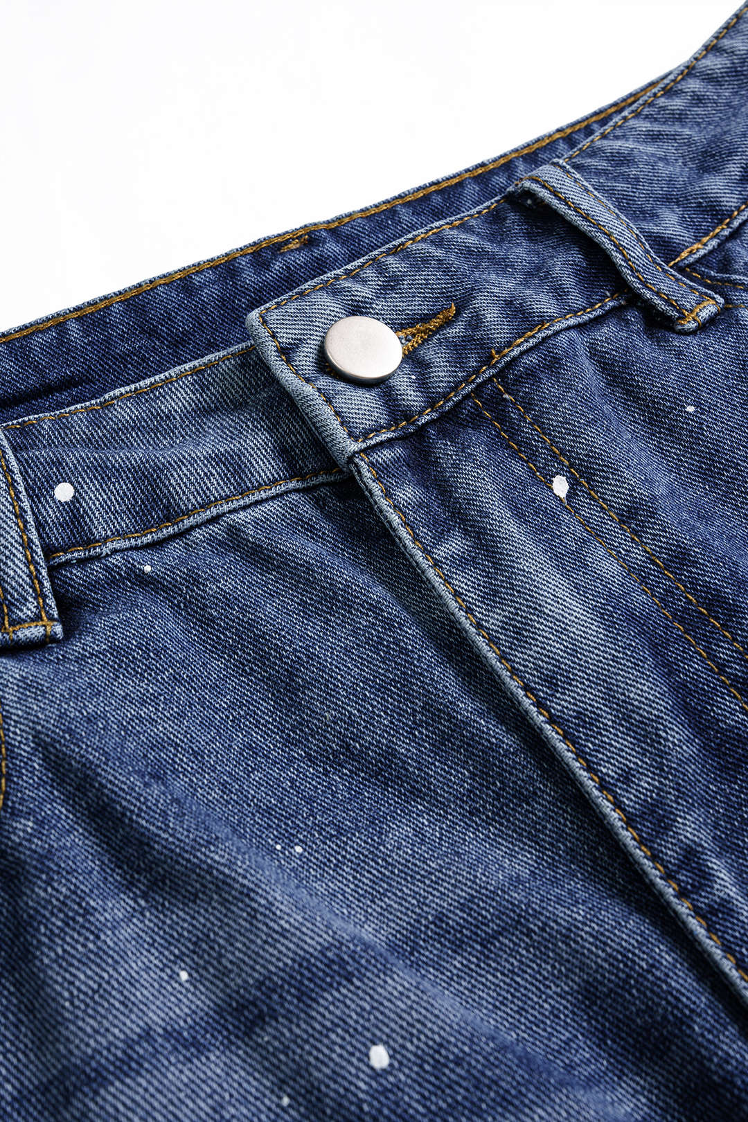 Lace Cut Out Patchwork Wide Leg Jeans - Image 4