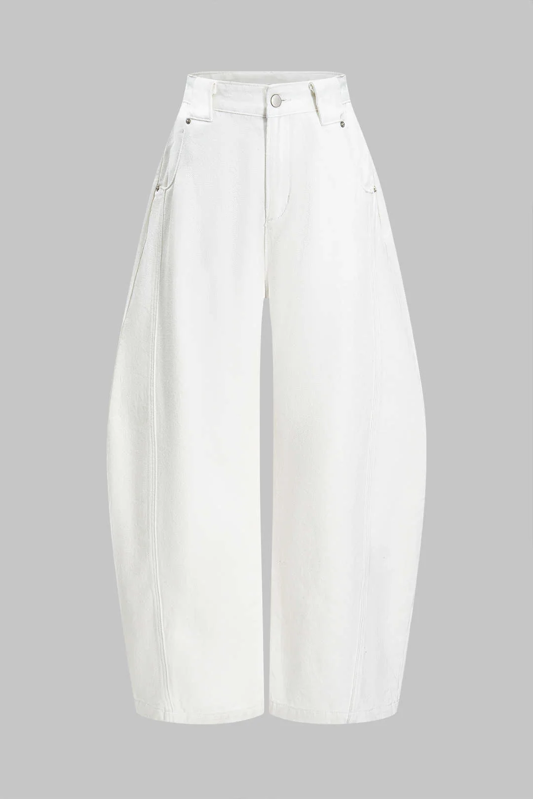 Denim Wide Leg Barrel Jeans - Image 6