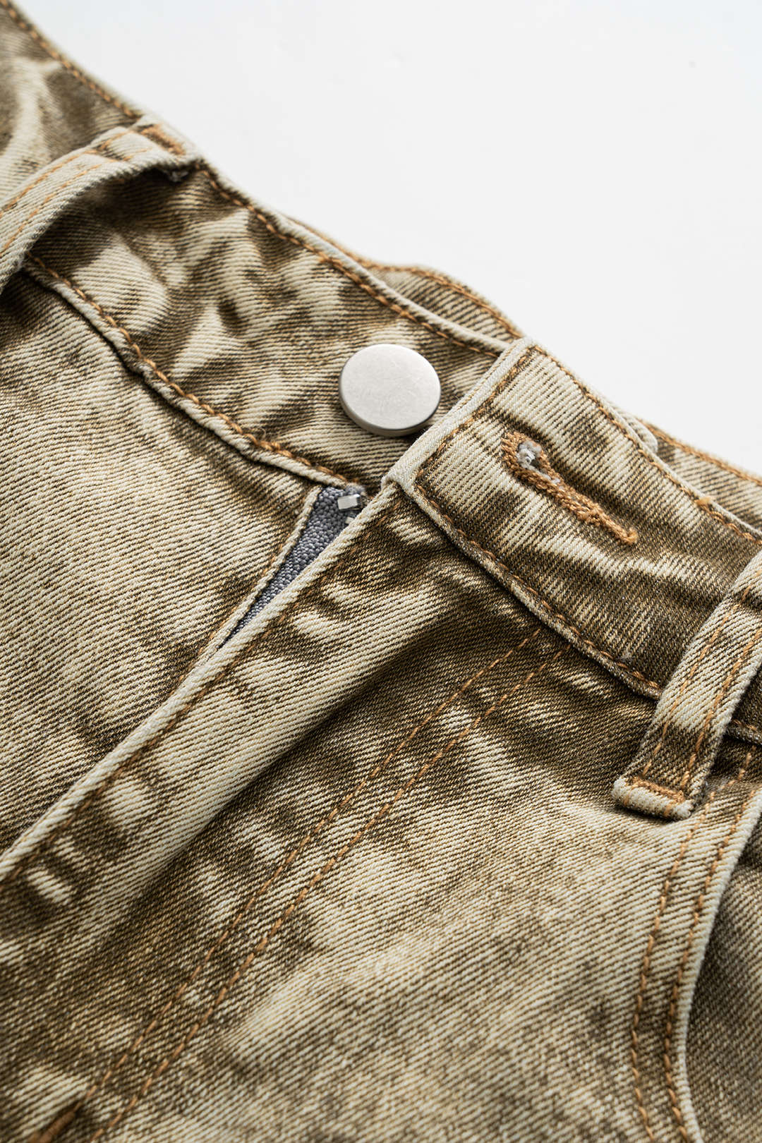 Ripped Cut Out Button Pocket Wide Leg Jeans - Image 20