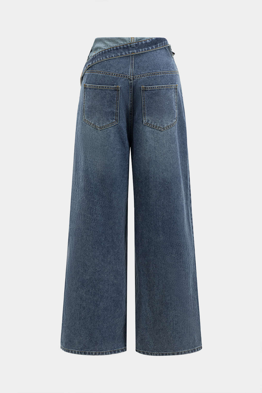 Denim Asymmetrical High Waist Jeans - Image 2