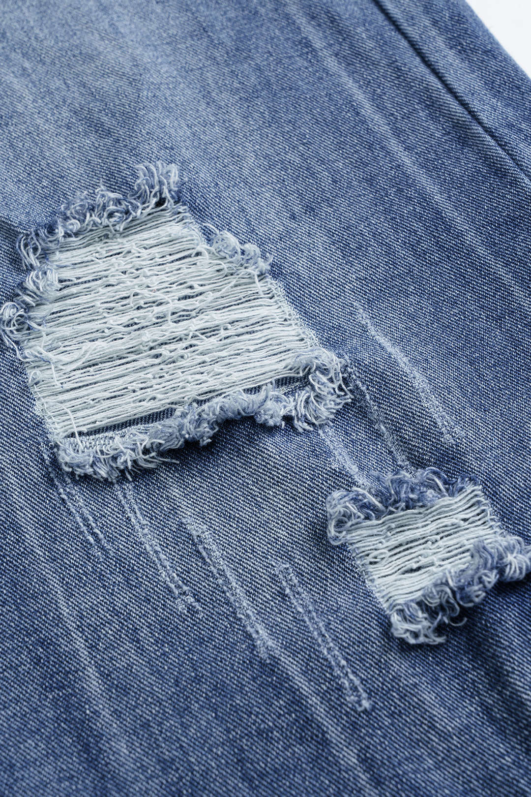 Denim Ripped Straight Leg Jeans - Image 3