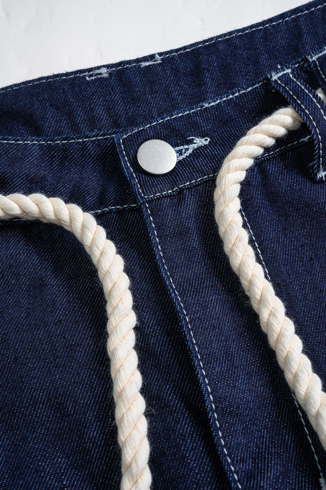 Denim Tie Front Ruched Jeans - Image 4