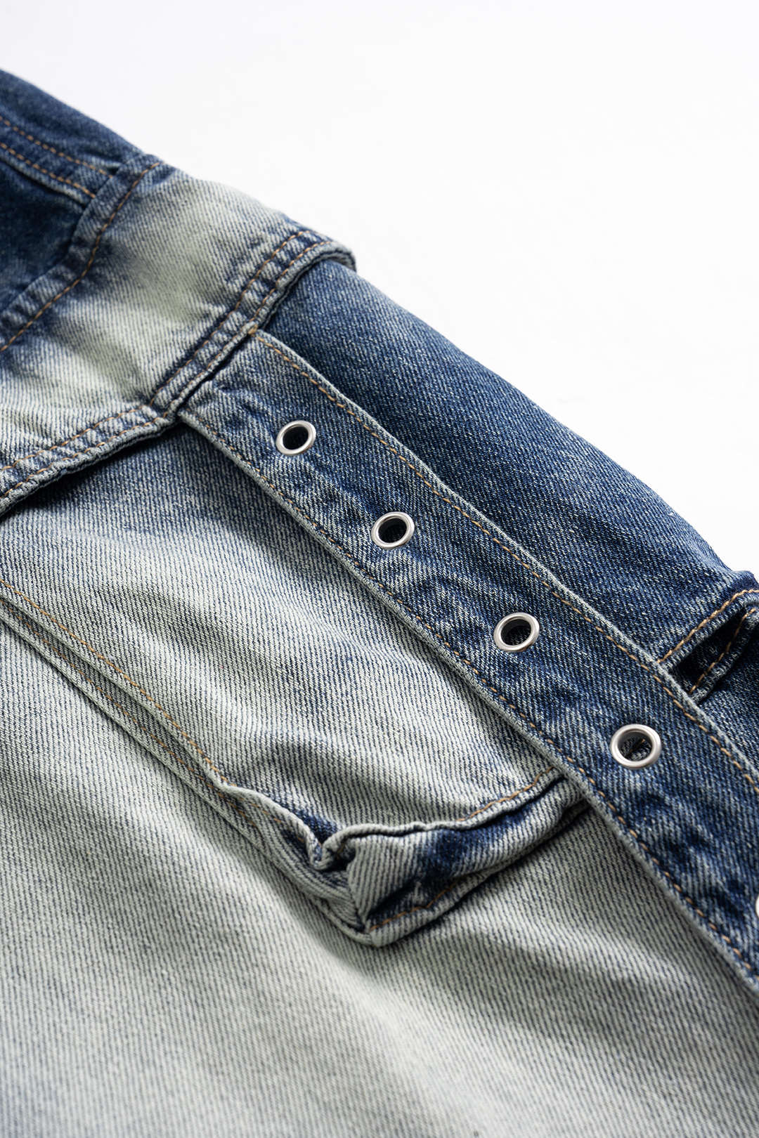 Denim Pocket Zipper Jeans - Image 4