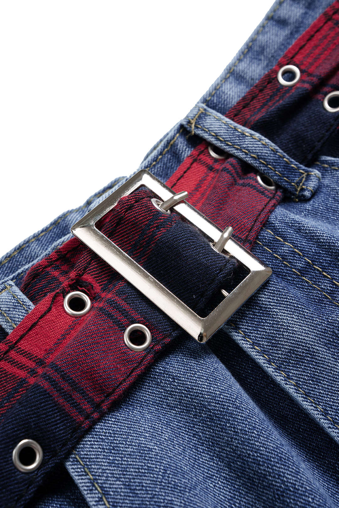 Denim Strappy Belted Jeans - Image 3