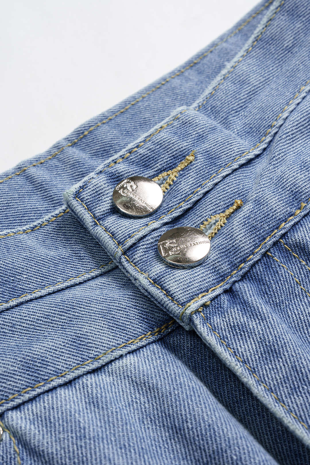 Denim High Waist Straight Leg Jeans - Image 3