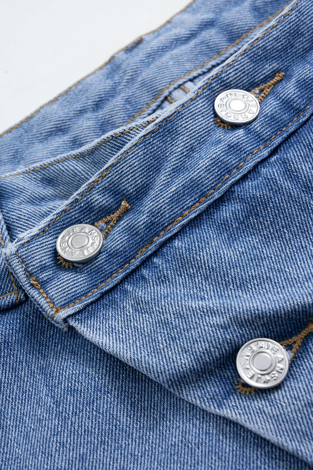 Denim Asymmetrical Straight Leg  High Waist Jeans - Image 3