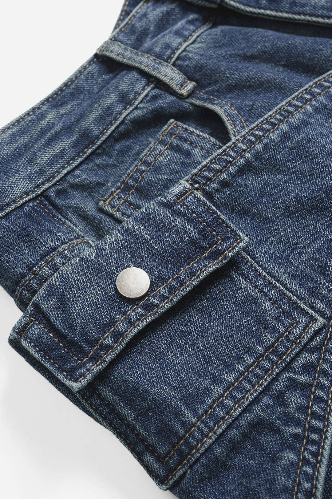 Denim Asymmetrical Wide Leg Jeans - Image 3