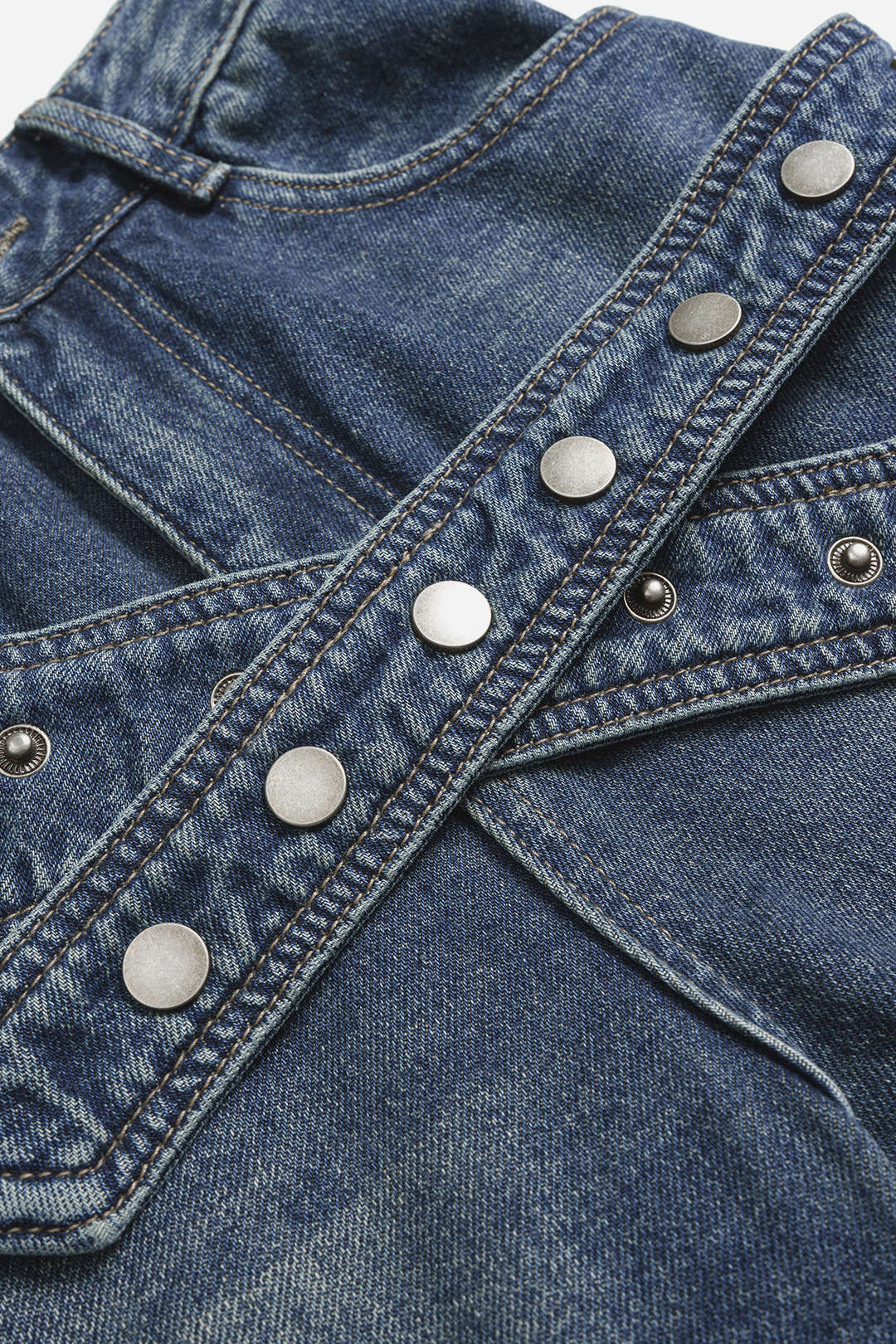 Denim Asymmetrical Wide Leg Jeans - Image 4