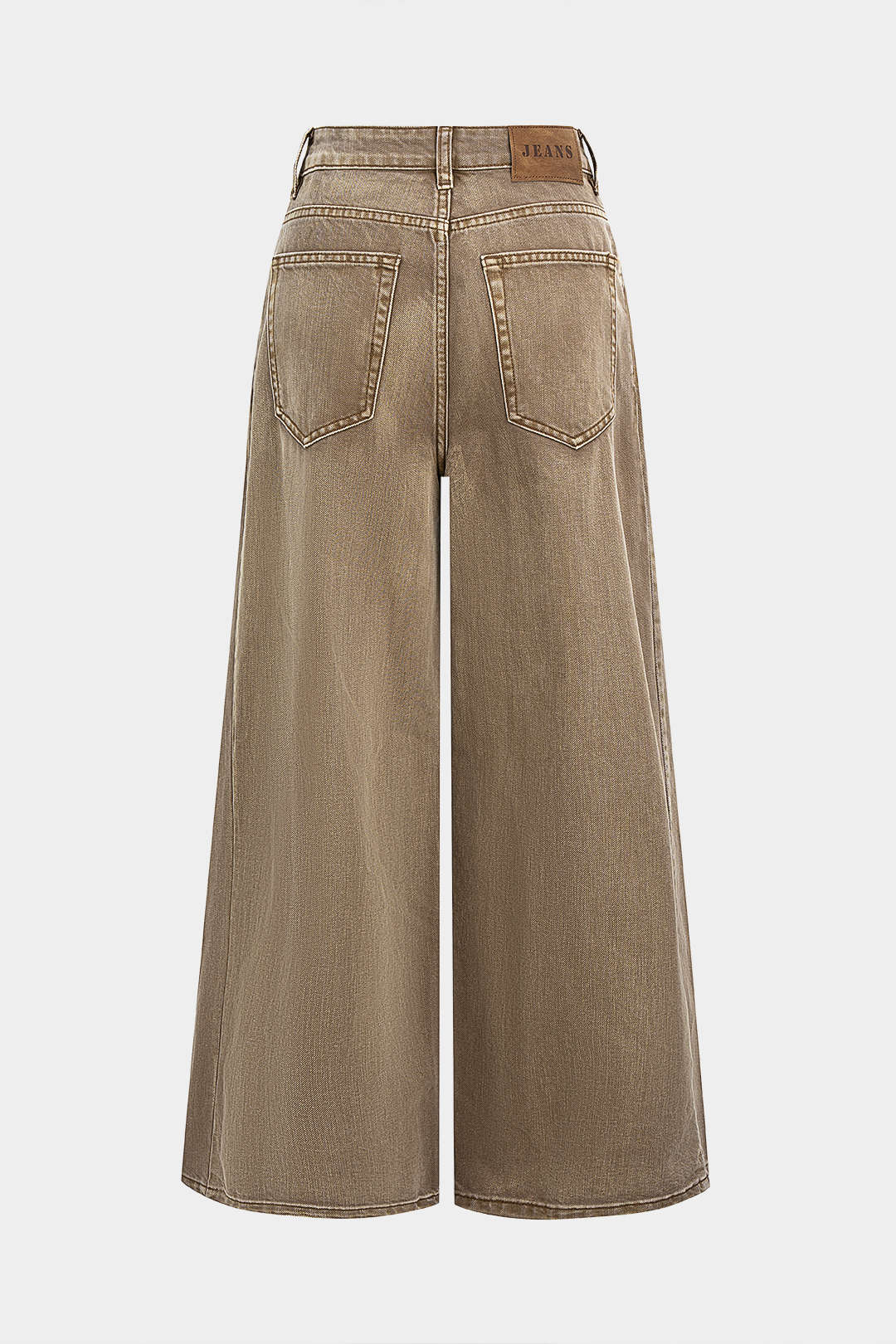 Denim Pleated High Waist Wide Leg Jeans - Image 2