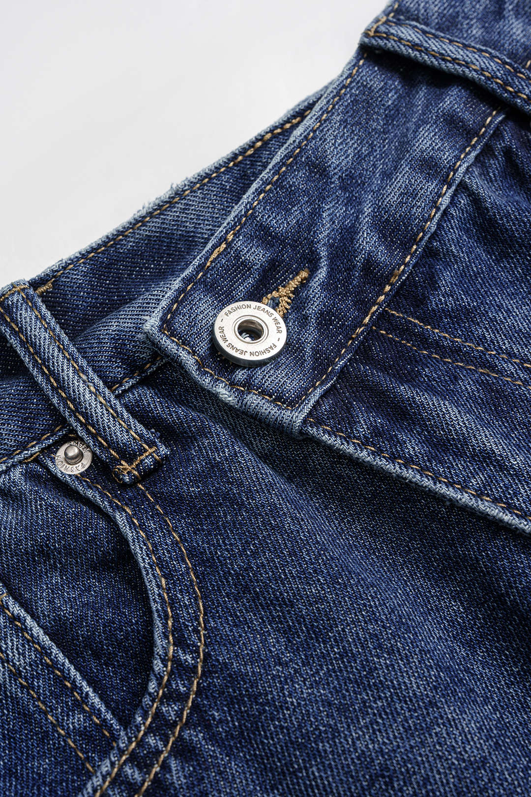 Denim Asymmetrical High Waist Jeans - Image 3