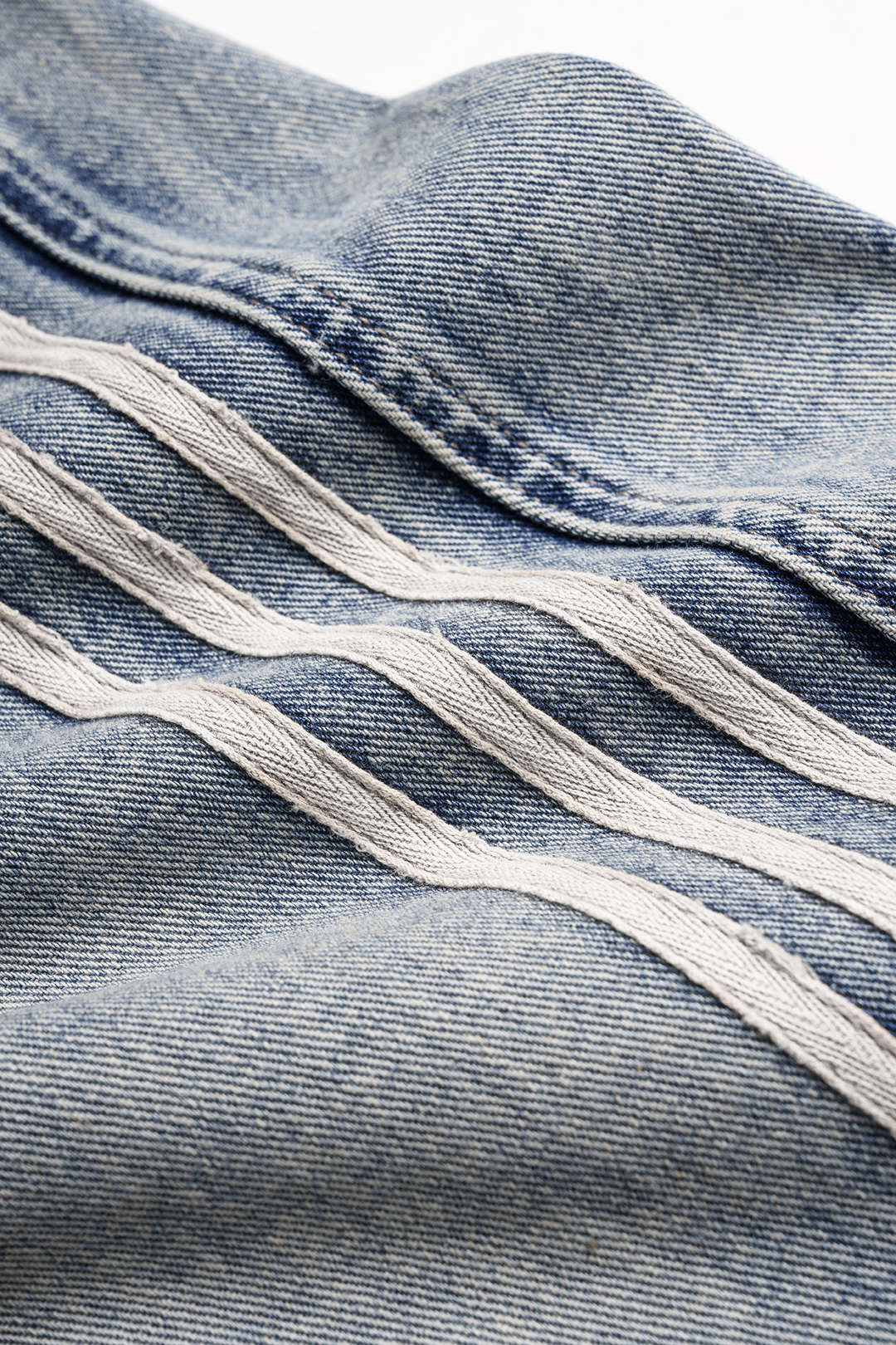 Denim Contrast Stripes Wide Leg Jeans - Image 4