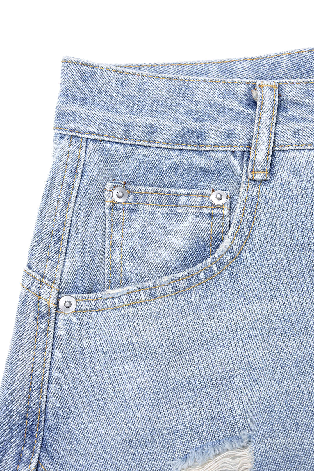 Denim Ripped Wide Leg Jeans - Image 3
