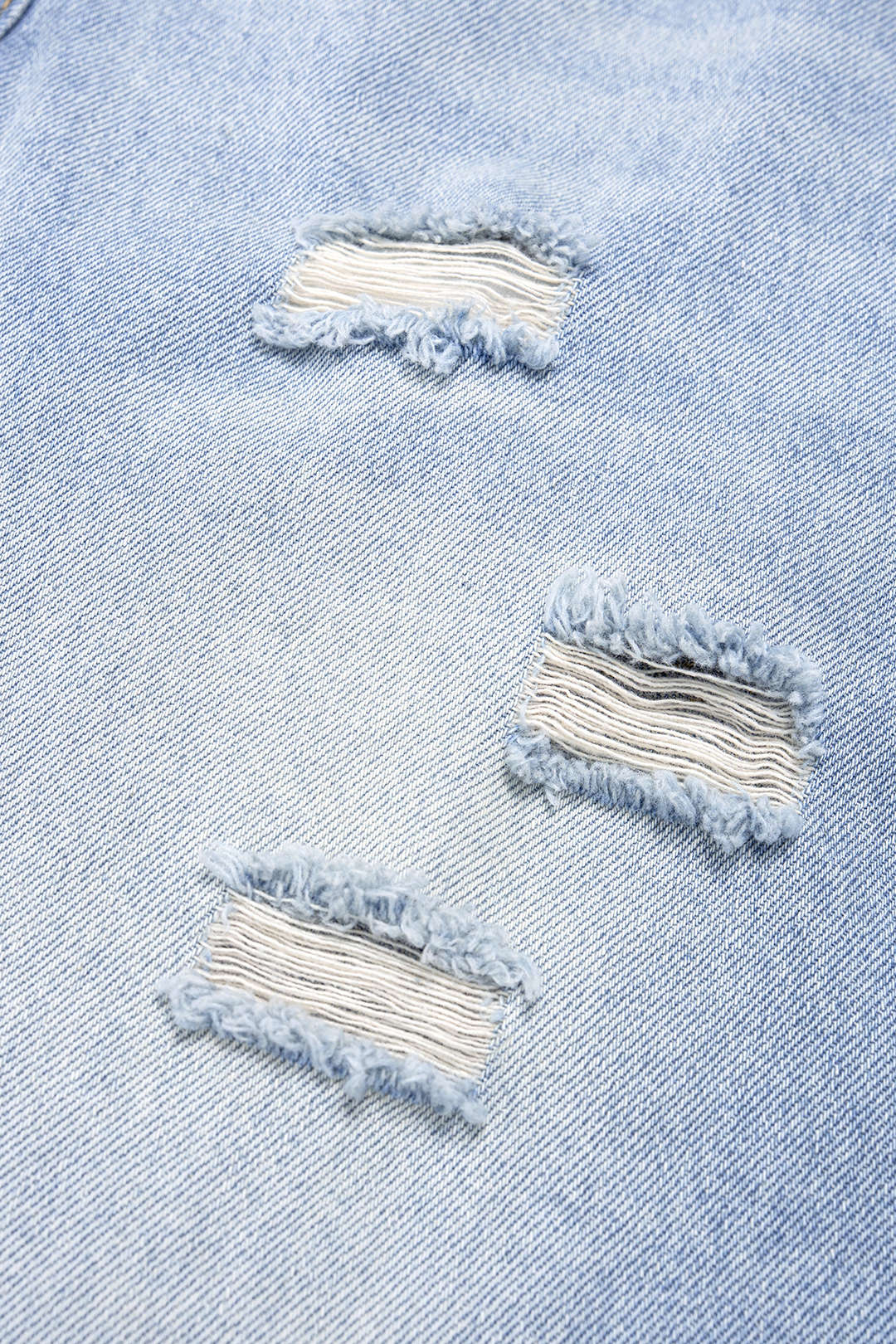 Denim Ripped Wide Leg Jeans - Image 4