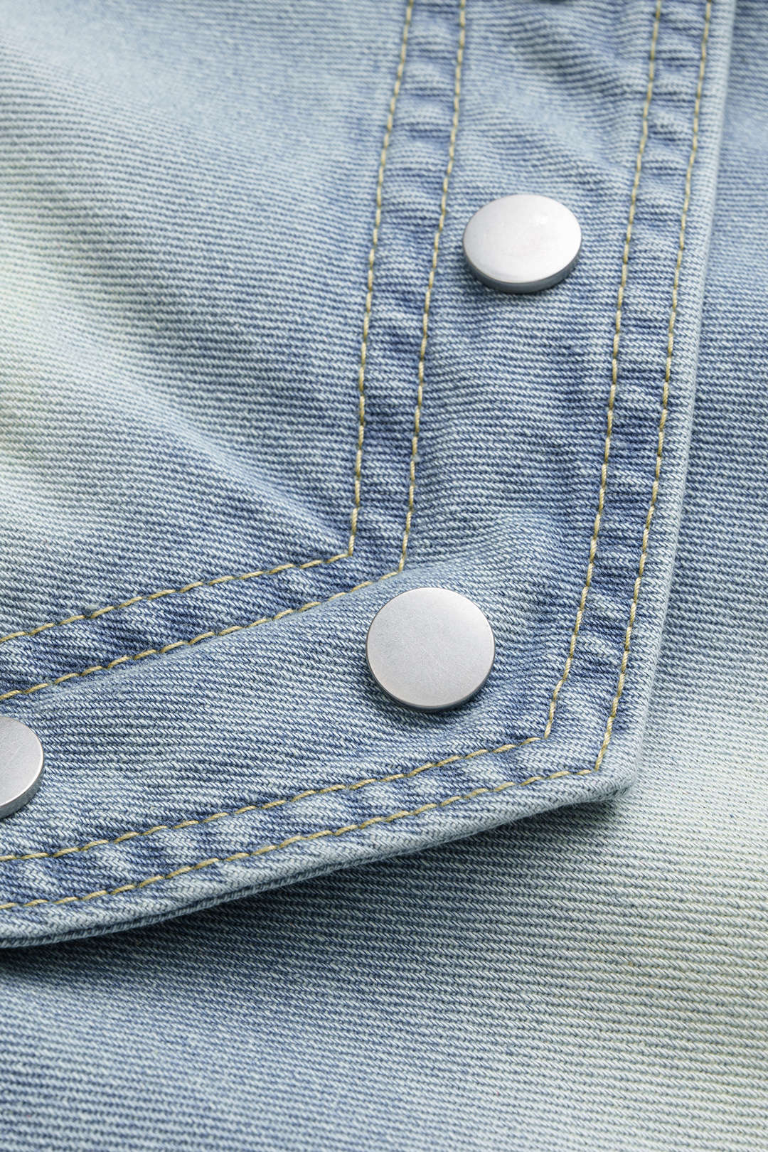 Denim Patchwork Frayed Rivets Straight-Leg Jeans - Image 3