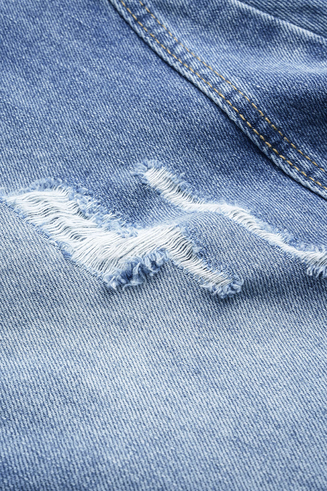 Denim Ripped Wide Leg Jeans - Image 3