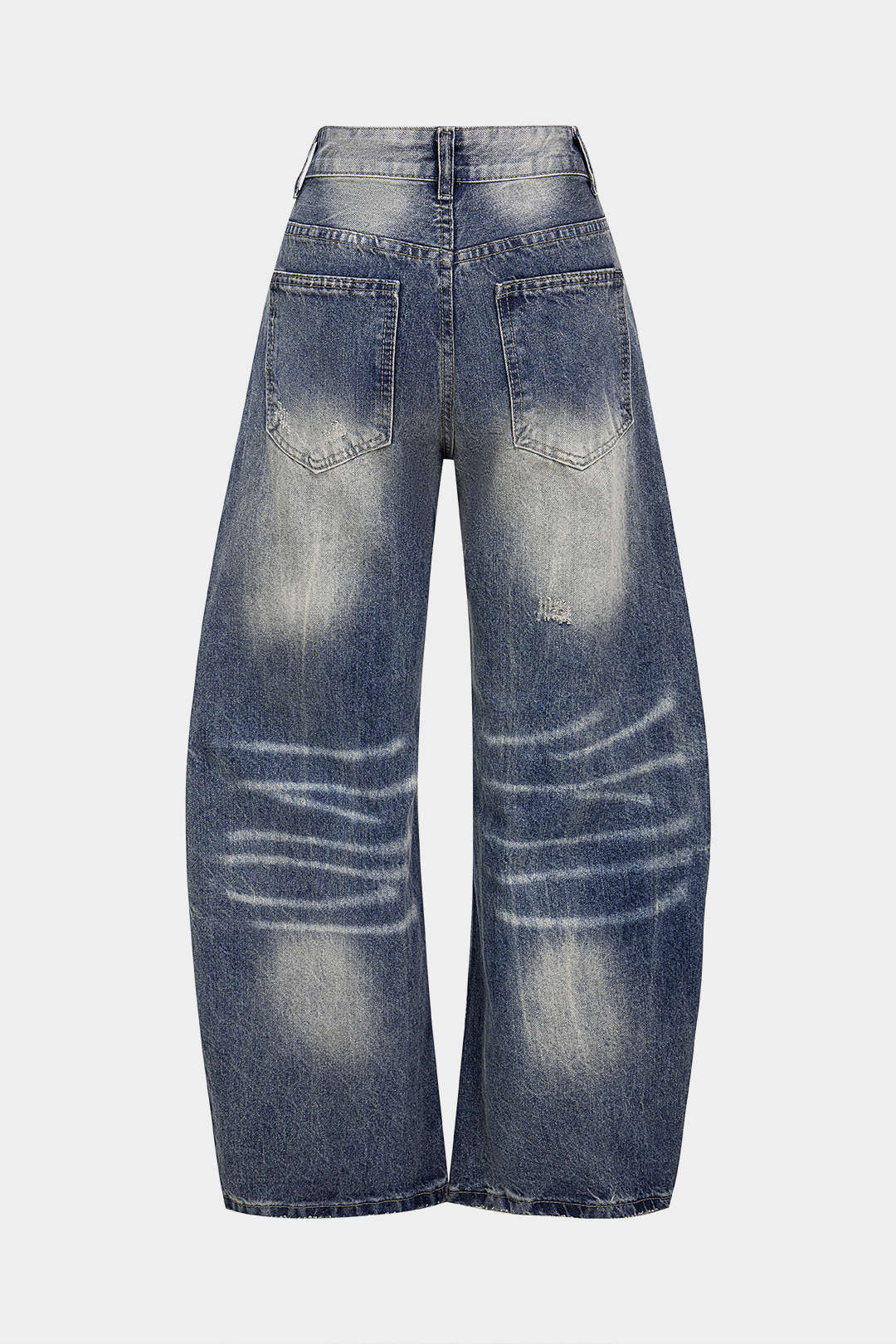 Denim Asymmetrical Ripped High Waist Wide Leg Jeans - Image 2