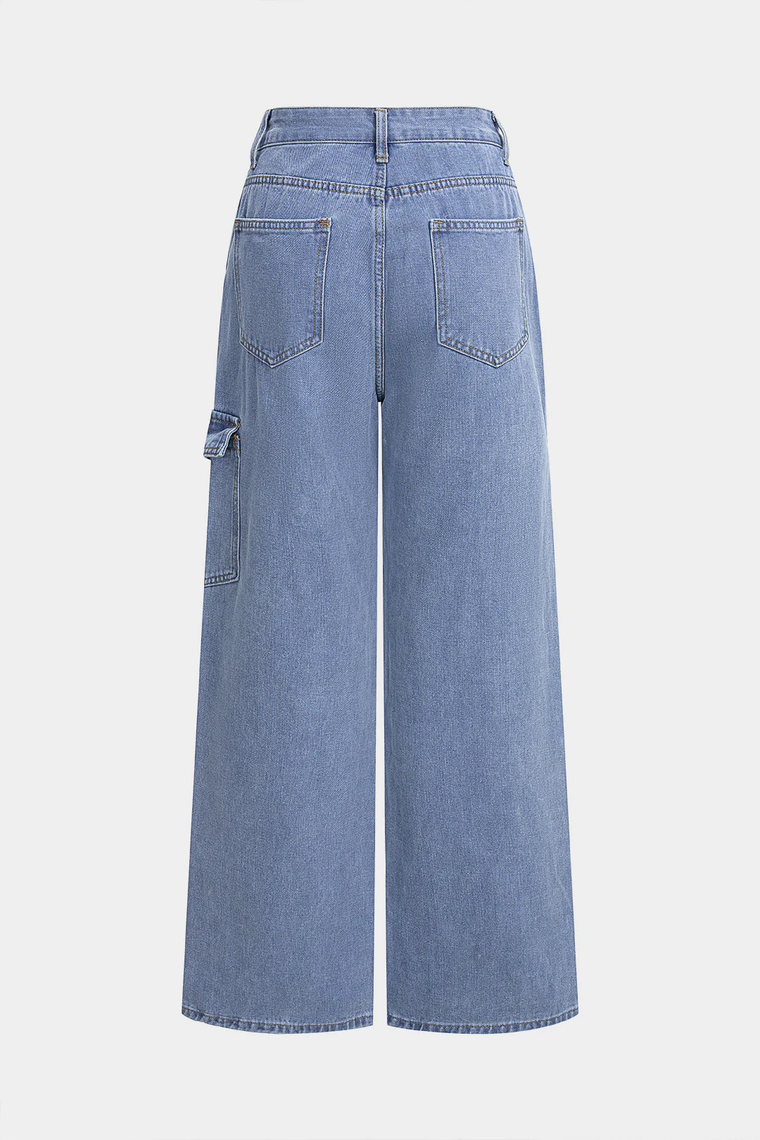 Denim Bow Tie-Up Straight Leg Jeans - Image 2