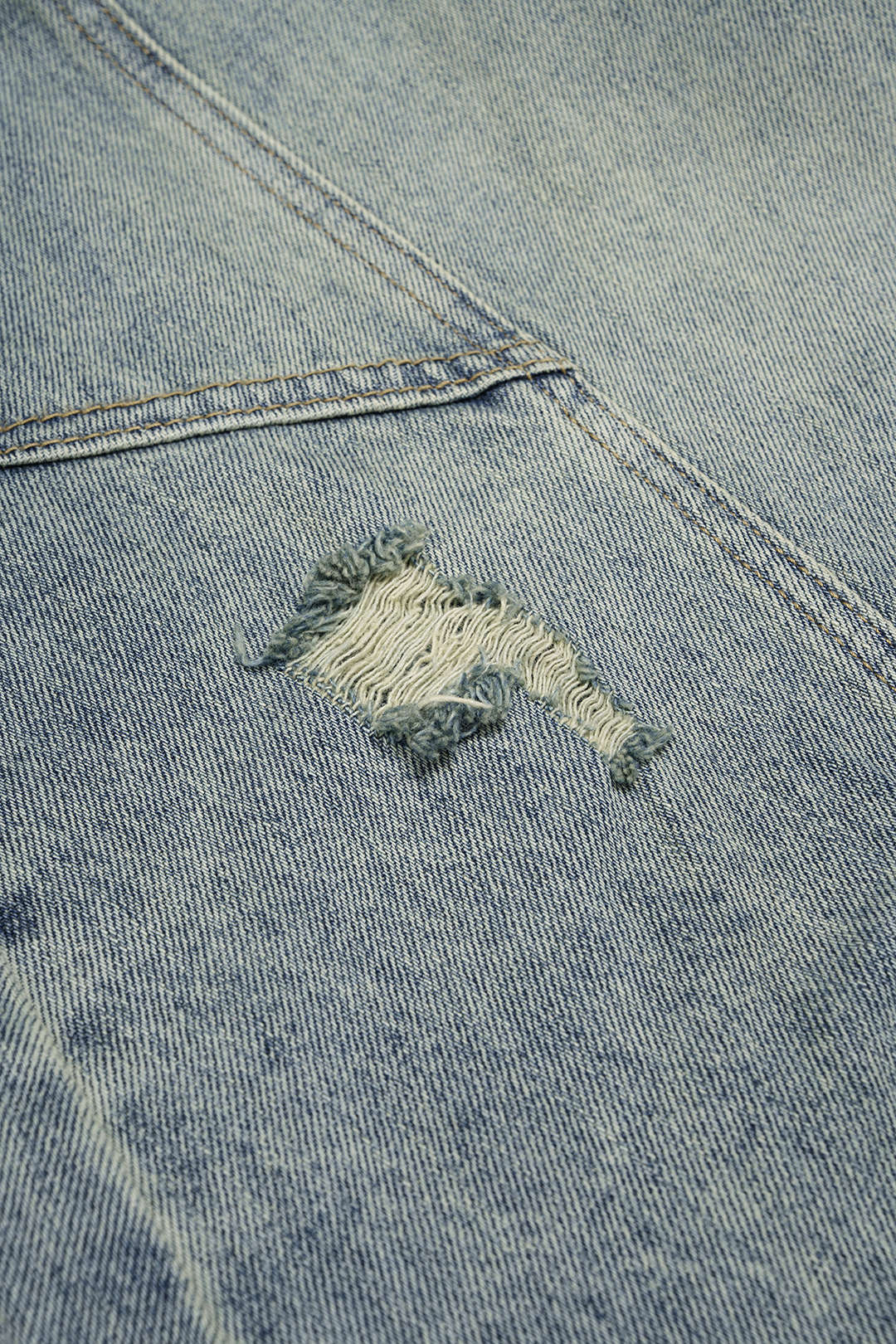 Denim Asymmetrical Frayed Jeans - Image 4