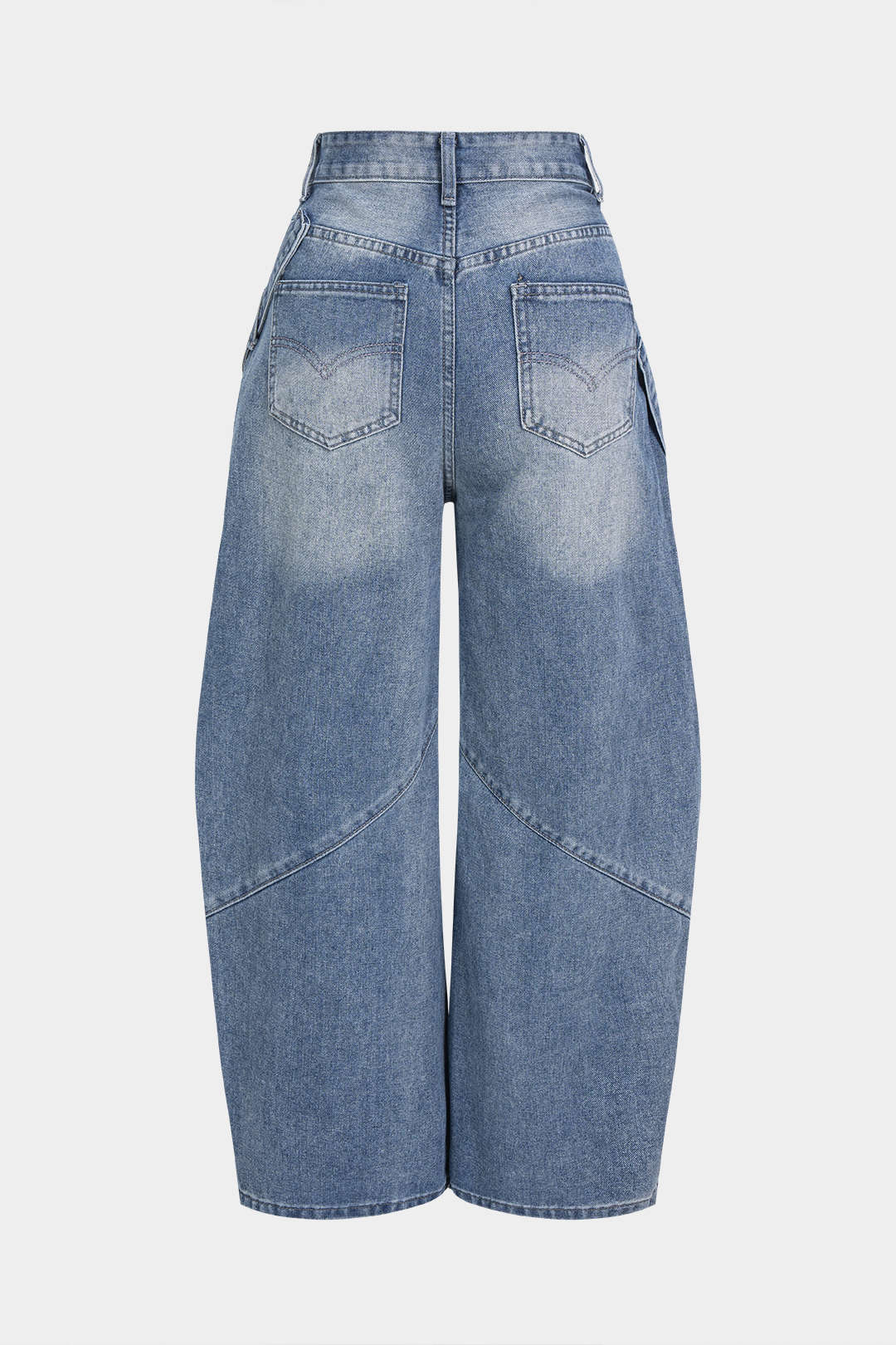 Denim Asymmetrical Pocket Jeans - Image 2