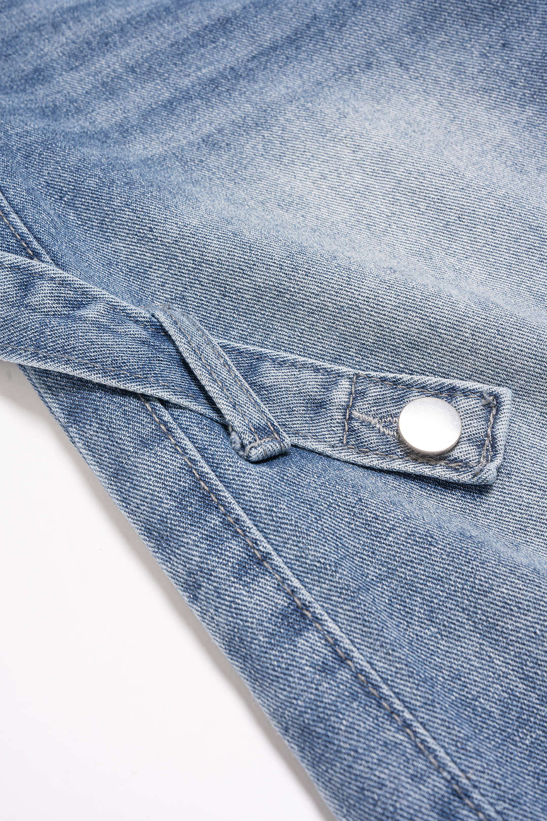 Denim Asymmetrical Pocket Jeans - Image 4