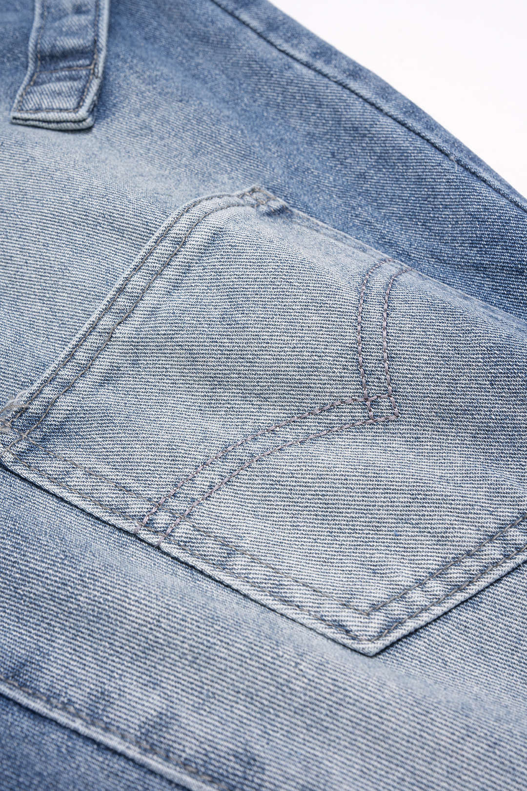 Denim Asymmetrical Pocket Jeans - Image 5