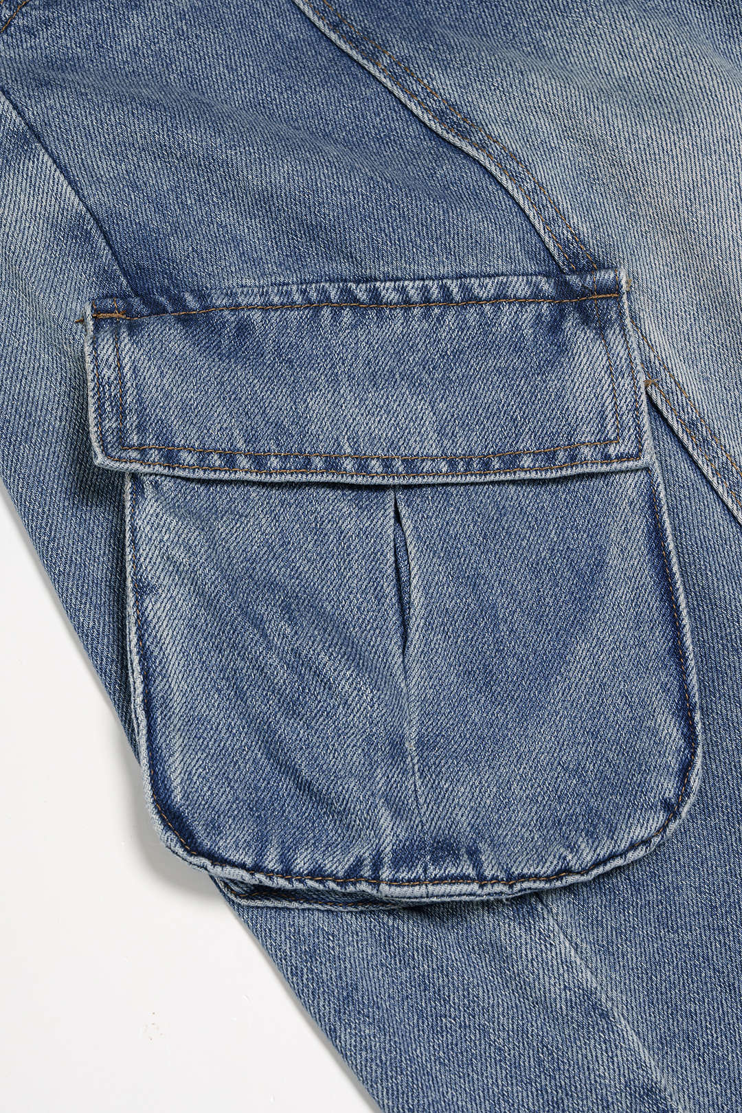 Denim Pocket Wide Leg Jeans - Image 4