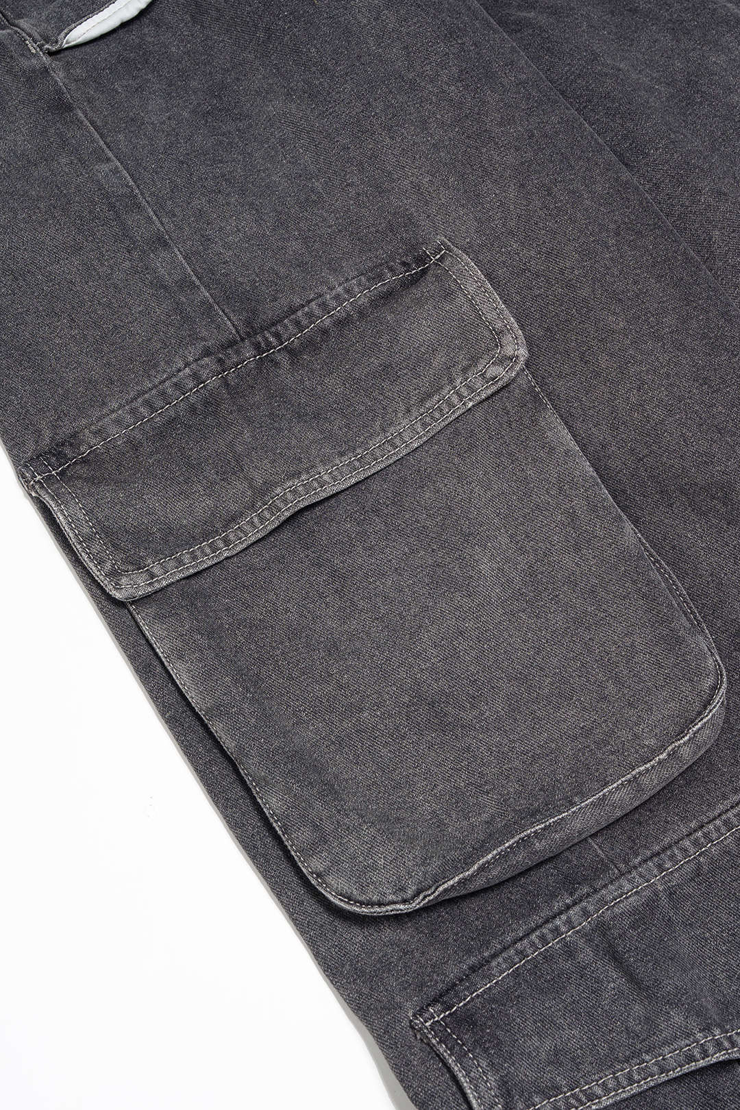 Denim Ripped Pocket Straight Leg Jeans - Image 4