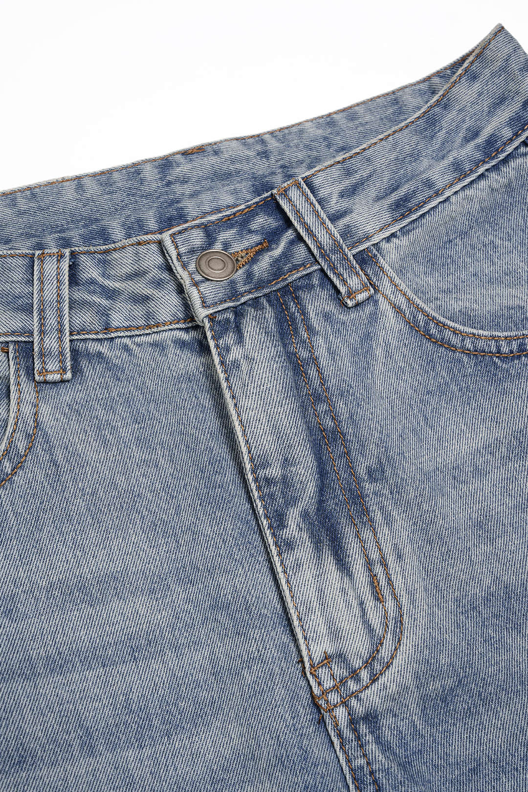 Denim Metallic Decor Wide Leg Jeans - Image 3