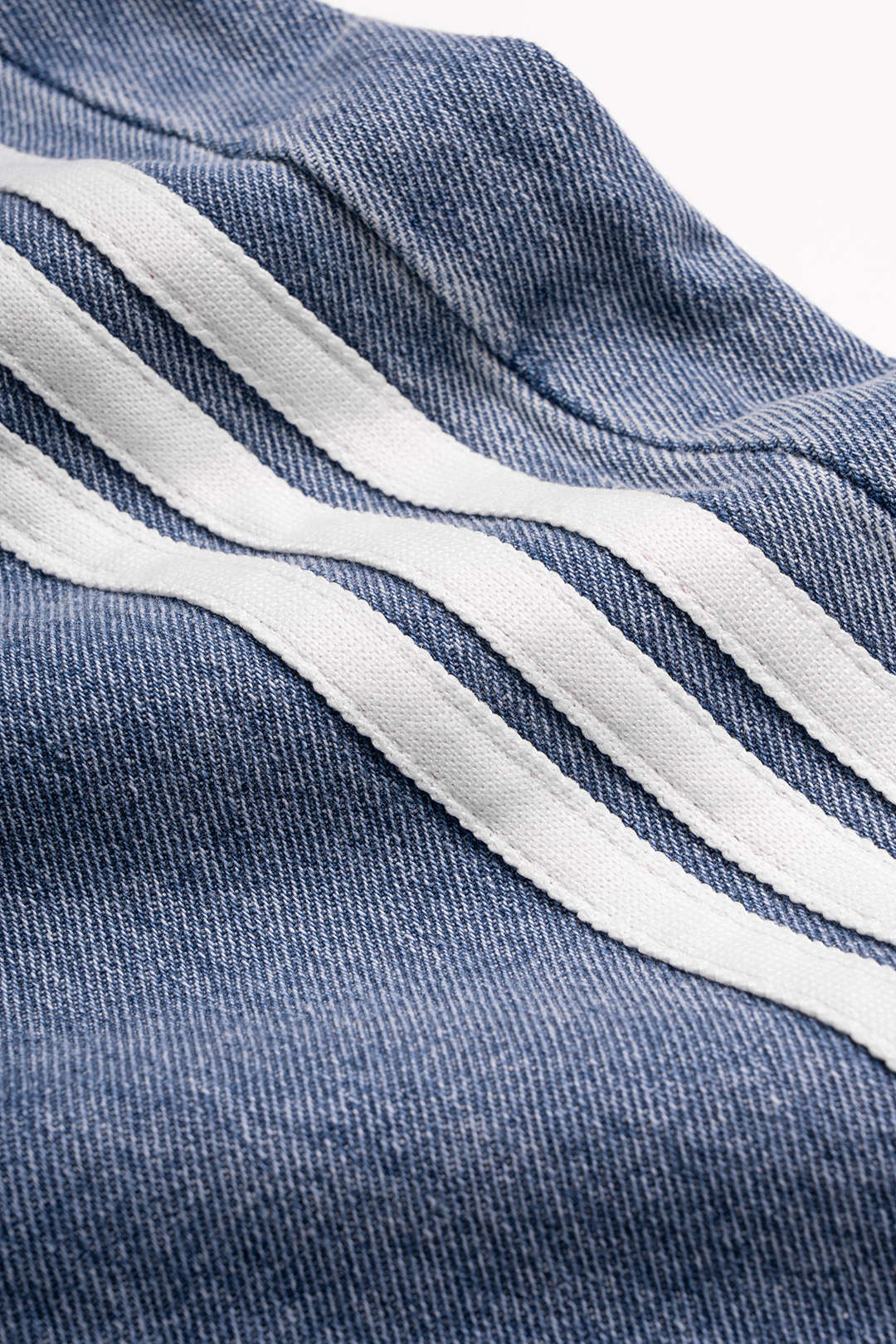 Denim Striped Tie Front Asymmetrical Jeans - Image 4