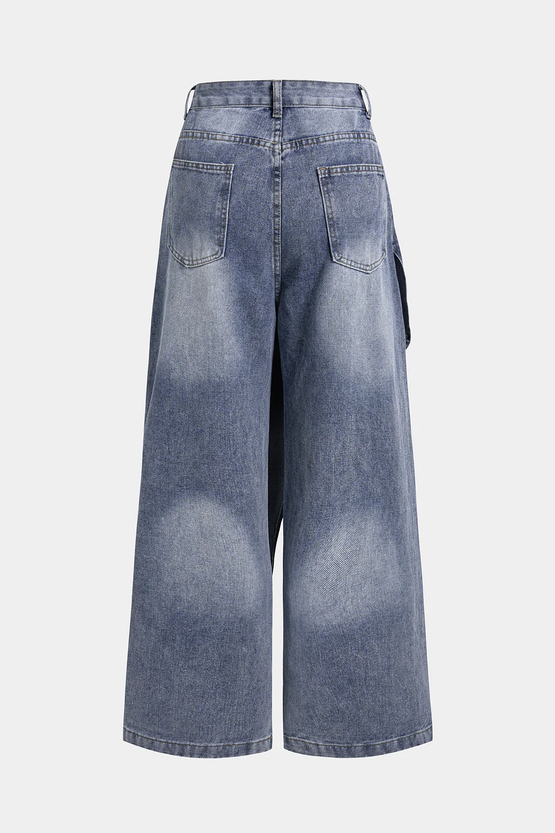 Denim Asymmetrical Straight Leg Jeans - Image 2