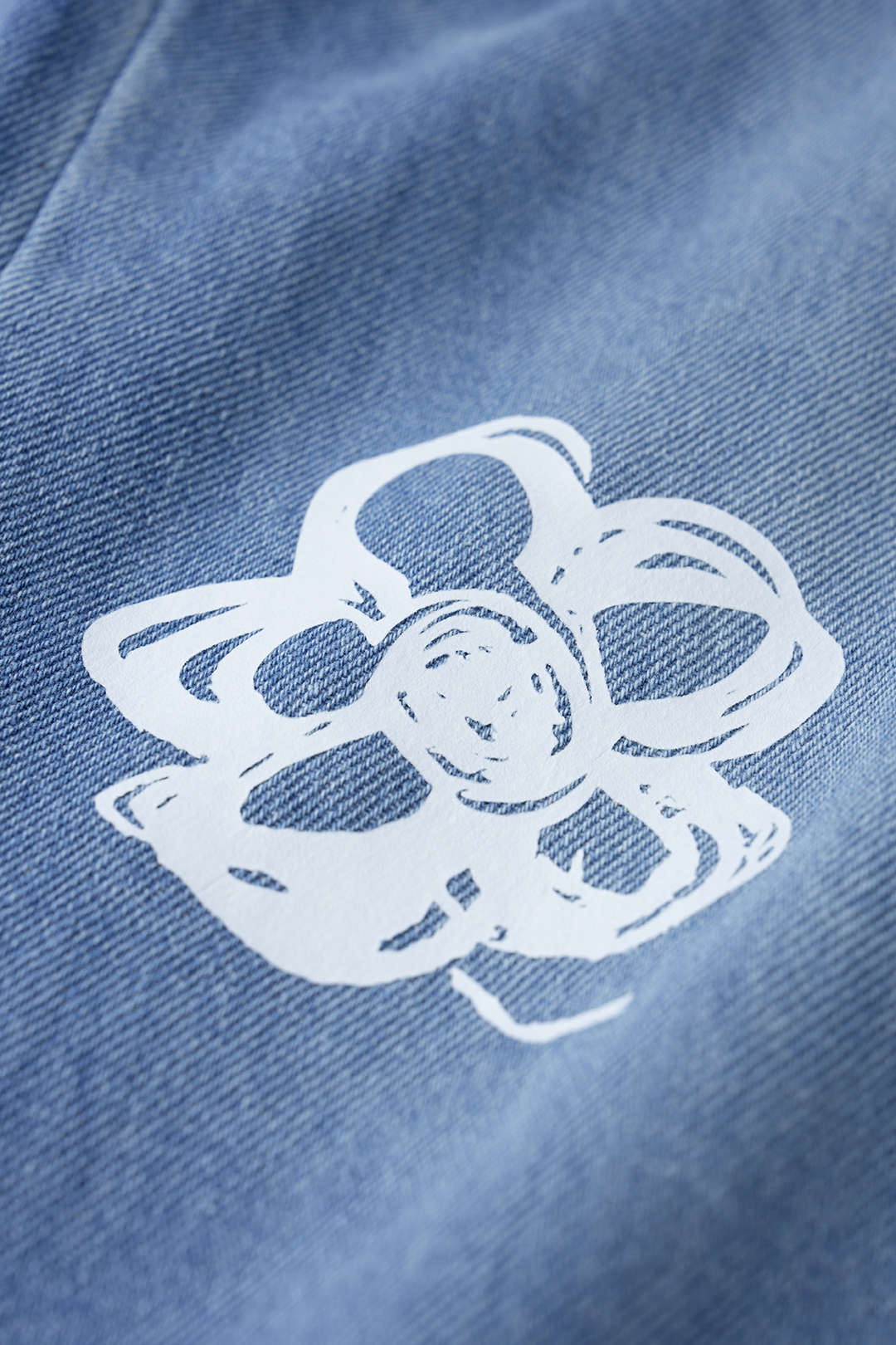 Denim Floral Print Straight Leg Jeans - Image 3